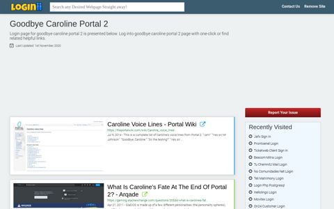 Goodbye Caroline Portal 2 - Loginii.com