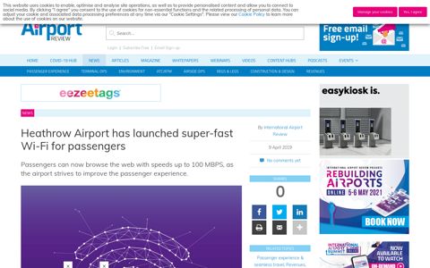 Heathrow Airport has launched super-fast Wi-Fi for passengers