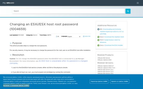 Changing an ESXi/ESX host root password (1004659 ...