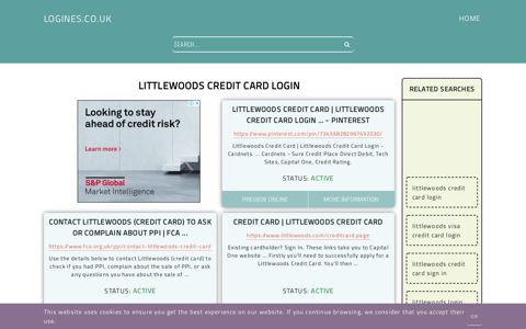 littlewoods credit card login - General Information about Login