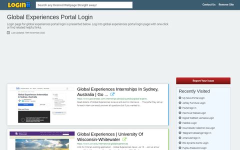 Global Experiences Portal Login - Loginii.com