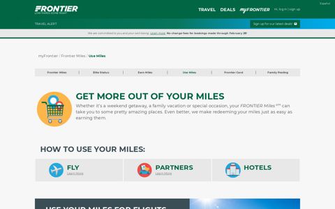Use Miles | Frontier Airlines