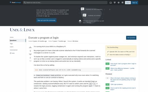 Execute a program at login - Unix & Linux Stack Exchange