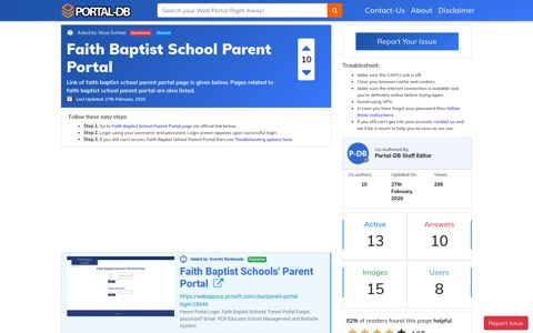 Faith Baptist School Parent Portal