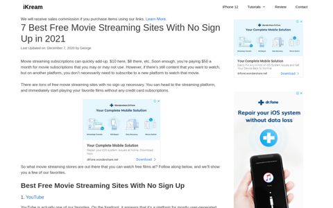 7 Best Free Movie Streaming Sites With No Sign Up in 2020
