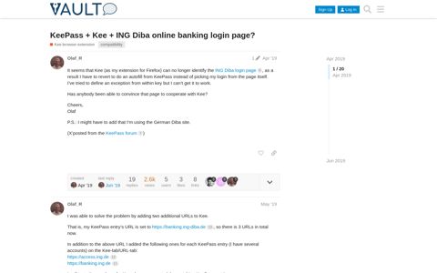 KeePass + Kee + ING Diba online banking login page? - Kee ...