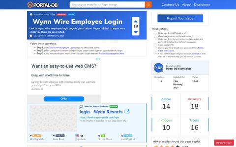 Wynn Wire Employee Login - Portal-DB.live