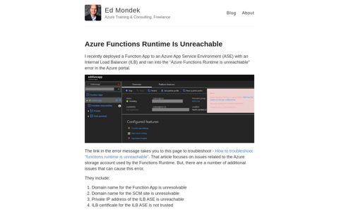 Azure Functions Runtime Is Unreachable – Ed Mondek ...