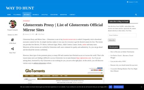 Glotorrents Proxy | List of Glotorrents Official Mirror Sites