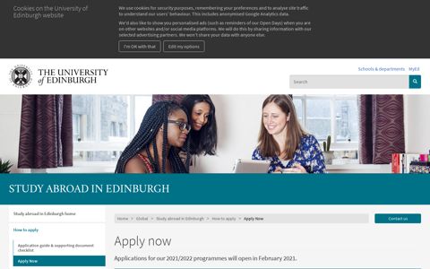 Apply now | The University of Edinburgh
