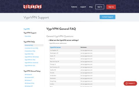 VyprVPN (General) - Giganews FAQ