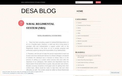 NAVAL REGIMENTAL SYSTEM (NRS) | DESA Blog