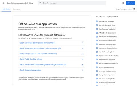 Office 365 cloud application - Google Workspace Admin Help
