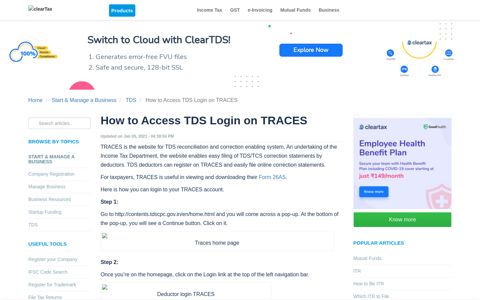 TRACES | How to get Access TDS Login on TRACES Website