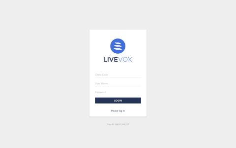 Please log in - LiveVox - Login