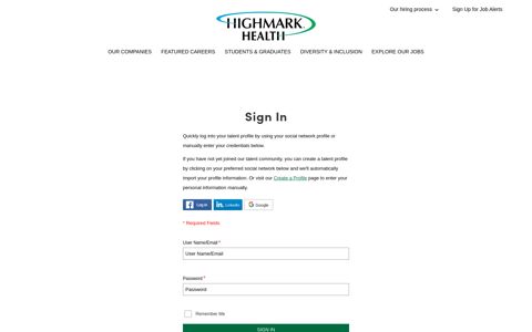 Log-in To Your Profile - Highmark Health