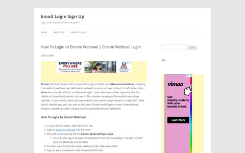 How To Login to Eircom Webmail | Eircom Webmail Login ...