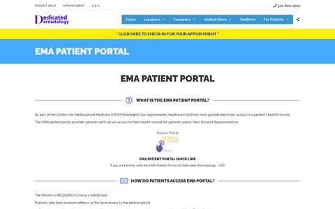 EMA Patient Portal - Dedicated Dermatology