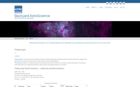 iTelescope – Backyard AstroScience