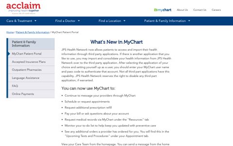 MyChart Patient Portal - Acclaim Physician Group