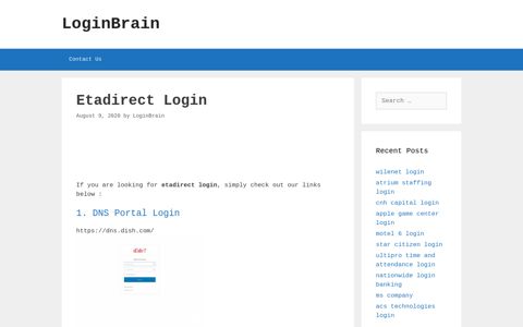 Etadirect - Dns Portal Login - LoginBrain