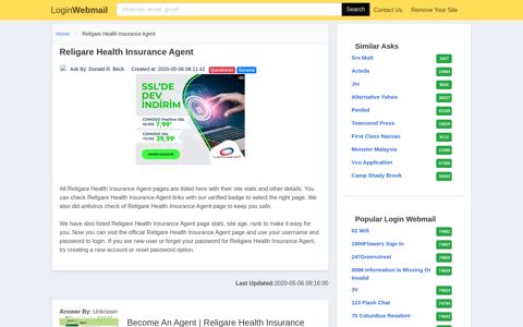 Login Religare Health Insurance Agent or Register New Account