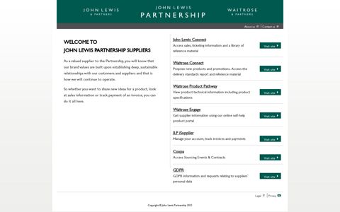 John Lewis Partnership Supplier Portal