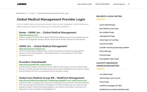 Global Medical Management Provider Login | Allgemeine ...