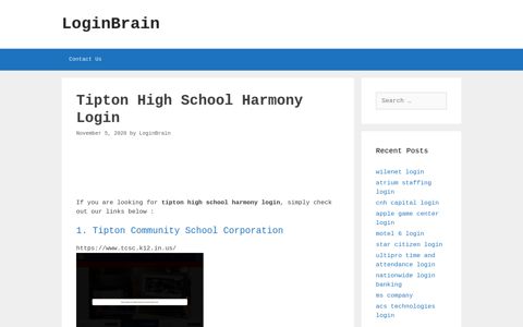 tipton high school harmony login - LoginBrain