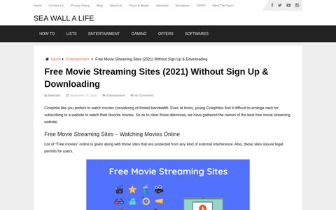 Free Movie Streaming Websites [2020] - No Sign Up ...