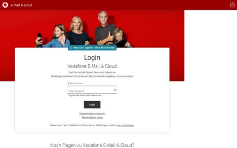 Vodafone E-Mail & Cloud - Kundenportal