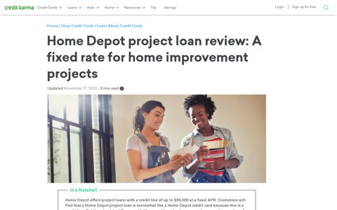 Home Depot Project Loan Review | Credit Karma