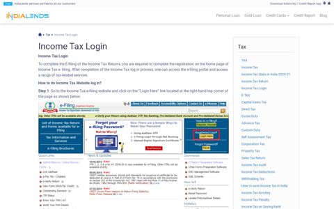 Learn to access the Income Tax Login of Income Tax ...