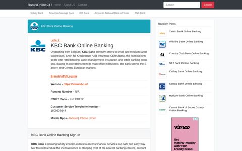 KBC Bank Online Banking Sign-In - CAF Bank Online Banking