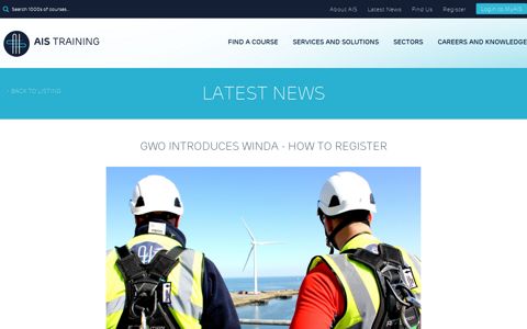 GWO introduces WINDA - How to Register