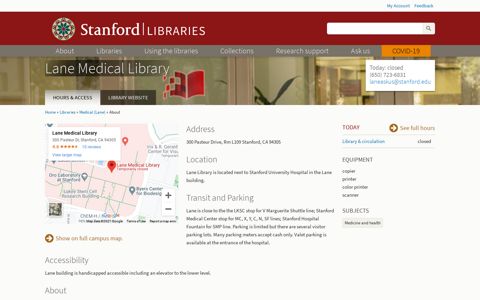 Lane Medical Library | Stanford Libraries