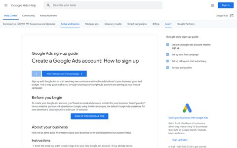 Create a Google Ads account: How to sign up - Google Ads Help