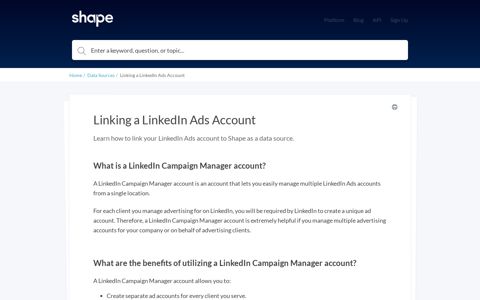 Linking a LinkedIn Ads Account