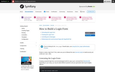 How to Build a Login Form (Symfony Docs)