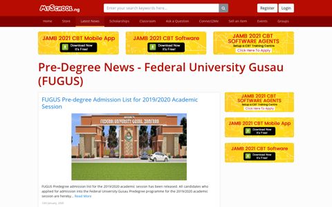Pre-Degree News - Federal University Gusau (FUGUS ...