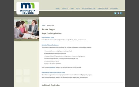 Partner Login - Minnesota Housing Finance Agency