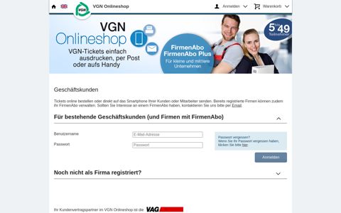 Onlineshop für Firmen Login - VGN Onlineshop