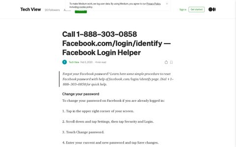 Call 1–888–303–0858 Facebook.com/login/identify ... - Medium