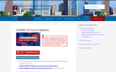COVID-19 Court Updates - Harris County Criminal Lawyers ...