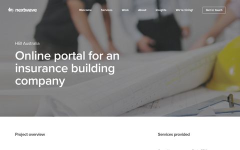 Online portal for an insurance building company - Nextwave ...
