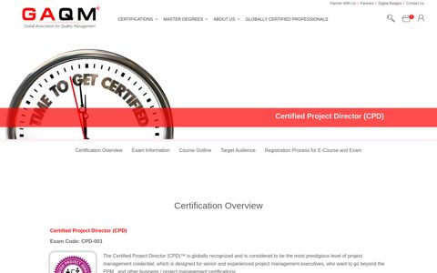 Certified Project Director (CPD) - GAQM