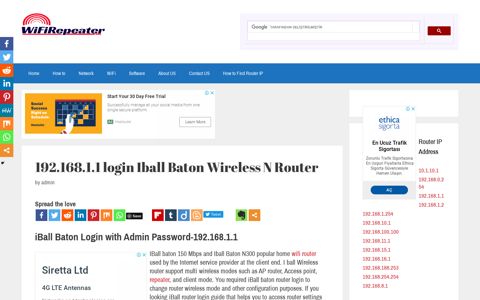 iBall Baton Login with Admin Password-192.168.1.1
