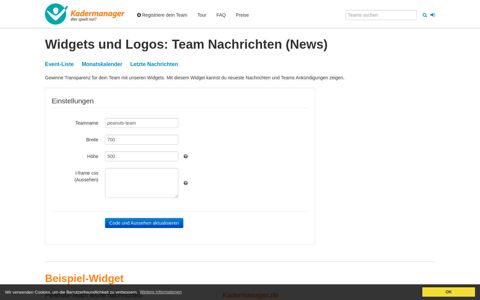 Widgets und Logos: Team Nachrichten (News ...