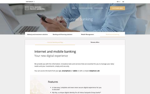 Internet banking and App - Intesa Sanpaolo Private Banking