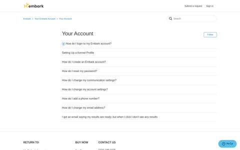 Your Account – Embark